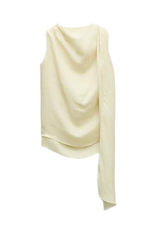 Gedrapeerde Top - Ecru