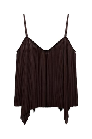 Plissétop - Donkerbruin