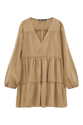 Trapezium Jurk - Beige