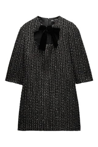 Wollen Trapezium Jurk - Zwart