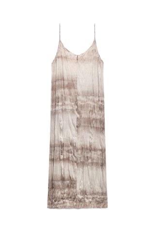 Rechte Jurk Tie and Dye - Beige