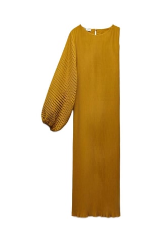 Plisséjurk - Mosterdgeel