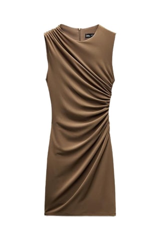 Gedrapeerde Jurk - Bruin