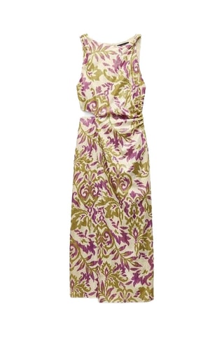 Nauwaansluitende Jurk - Ecru en Groen