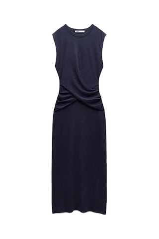 Gedrapeerde Jurk - Marineblauw