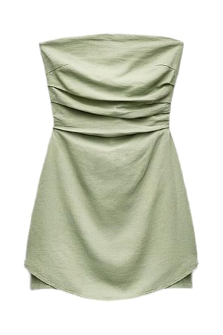 Linnen Bustier-jurk - Lichtgroen