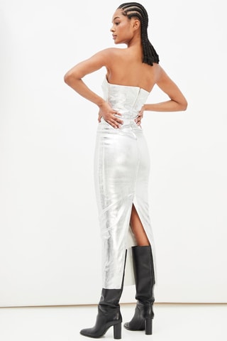 Strapless Jurk Zilverkleurig