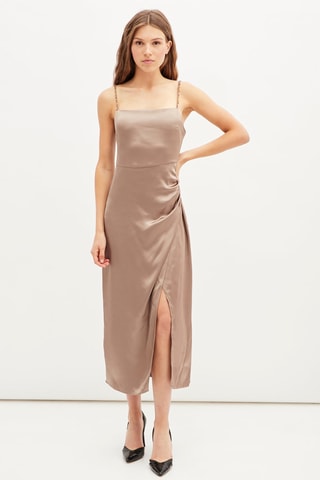 Midi-jurk - Roségoudkleurig