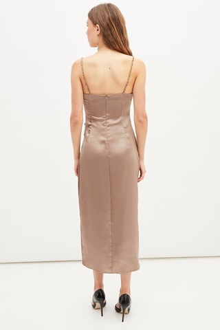 Midi-jurk - Roségoudkleurig