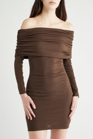 Nauwaansluitende Jurk - Bruin