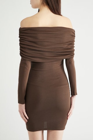 Nauwaansluitende Jurk - Bruin