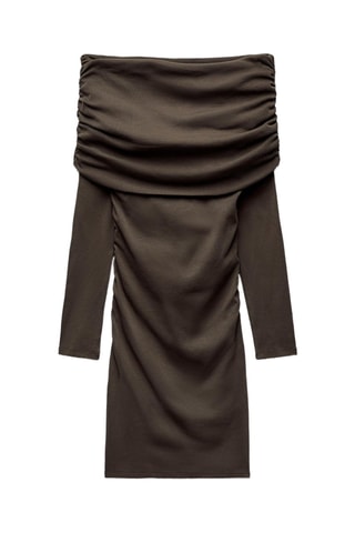 Nauwaansluitende Jurk - Bruin