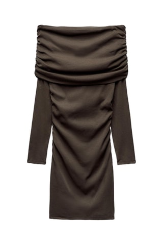 Nauwaansluitende Jurk - Bruin