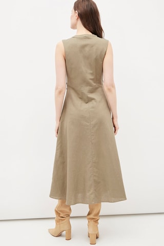 Linnen Blouse-jurk Taupe