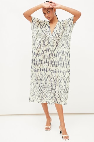 Rechte Jurk Ecru en Zwart