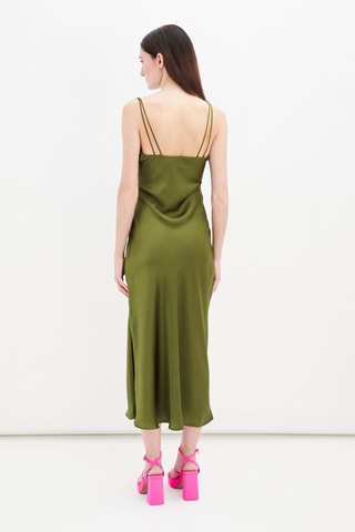 Gedrapeerde Jurk Olijfgroen