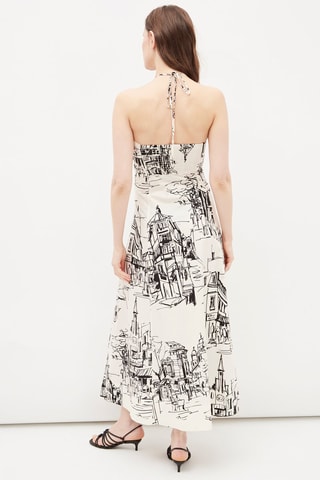 Lange Jurk Ecru en Zwart