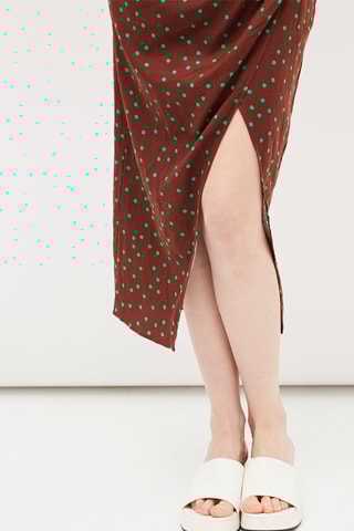 Linnen Midi-jurk Camel