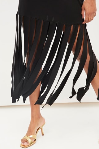 Jurk met Franjes Zwart