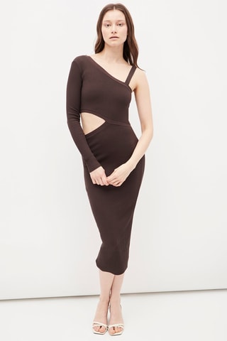 Asymmetrische Jurk Bruin