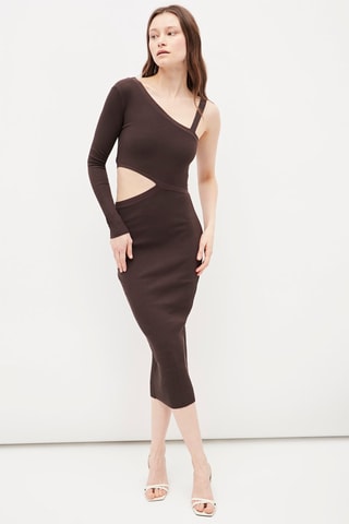 Asymmetrische Jurk Bruin