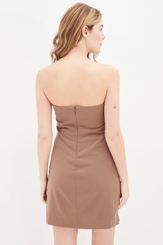 Strapless Jurk Beige
