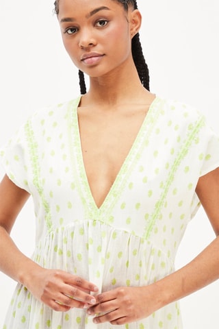 Kaftanjurk Wit en Goudkleurig