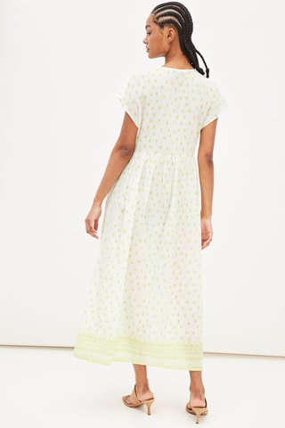 Kaftanjurk Wit en Goudkleurig