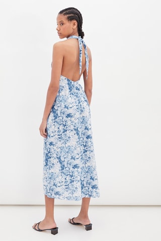 Midi-jurk Blauw en Wit