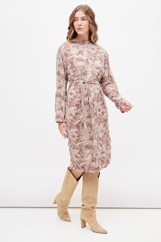 Midi-jurk Bruin en Wit