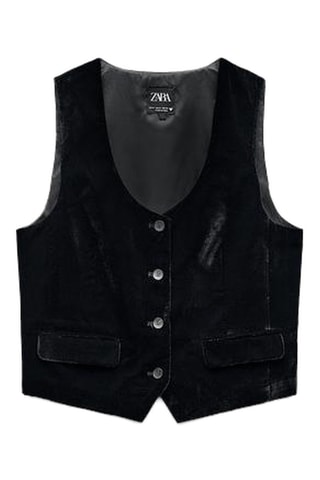 Velours Gilet - Zwart
