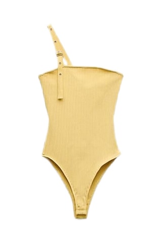Asymmetrische Bodysuit - Geel