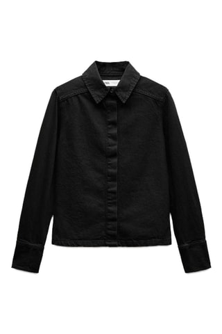 Spijkerblouse Slim Fit - Zwart