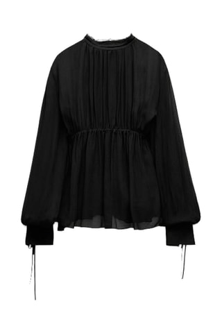 Velours Blouse - Zwart