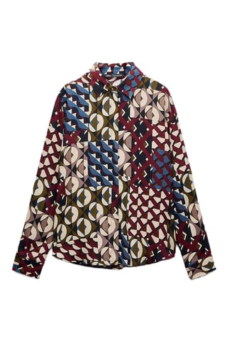 Blouse - Bordeauxrood en Ecru