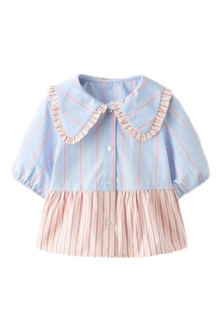 Blouse - Hemelsblauw en Roze