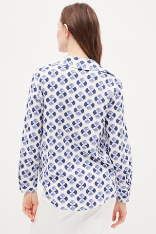 Linnen Blouse Blauw en Wit