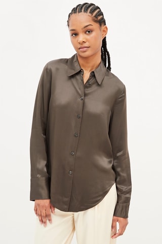 Chemisier satiné Kaki