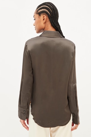 Chemisier satiné Kaki