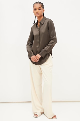 Chemisier satiné Kaki
