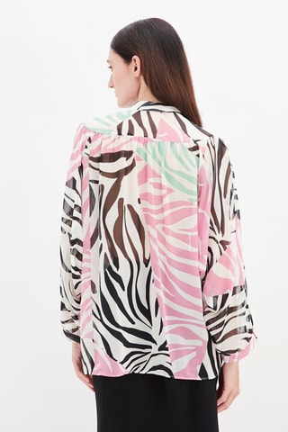 Blouse Fuchsia en Zwart