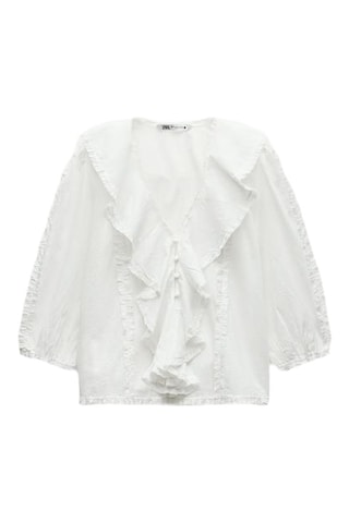 Blouse met Ruches - Wit