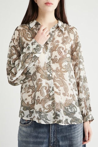 Blouse - Wit en Beige