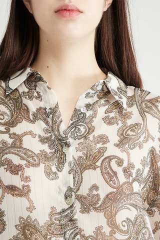 Blouse - Wit en Beige