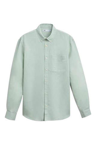 Linnen Overhemd - Zeegroen