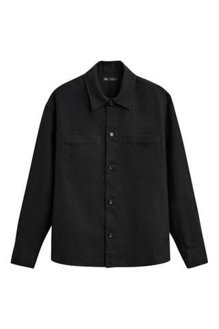 Linnen PyjamaOverhemd - Zwart