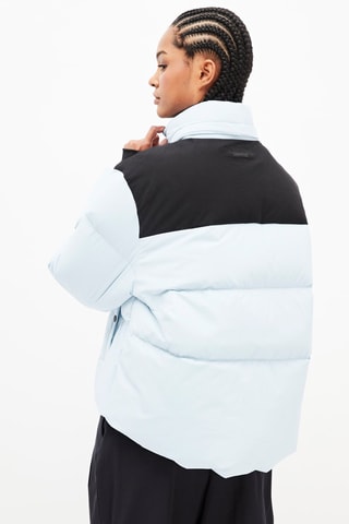 Gewatteerde Jas met Capuchon Hemelsblauw