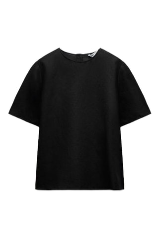 Linnen T-shirt - Zwart