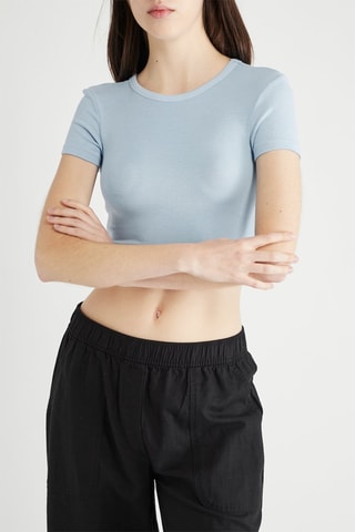 T-shirt cropped - Lichtgrijs