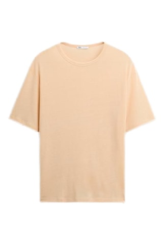 Linnen T-shirt - Beige